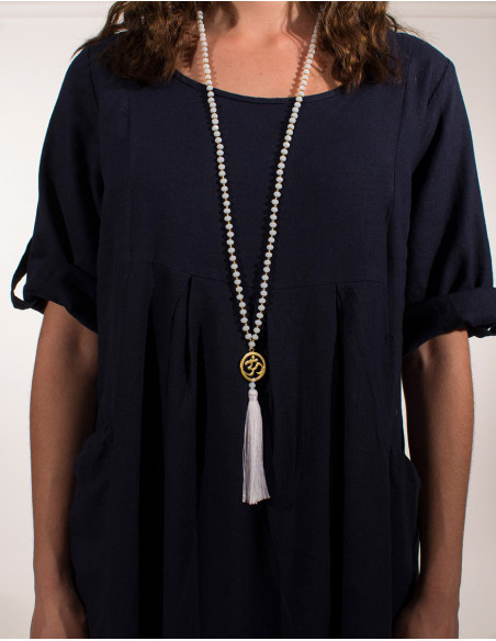 Long necklace with small tassel beads