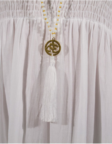 Long necklace with small tassel beads