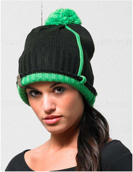 Bonnet une bande et un pompon