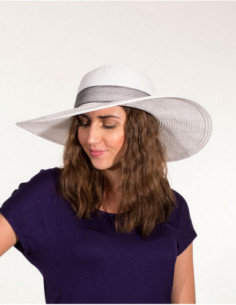 Women's white hat with grey...