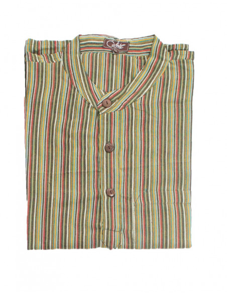Cotton gent shirt with stripes and short