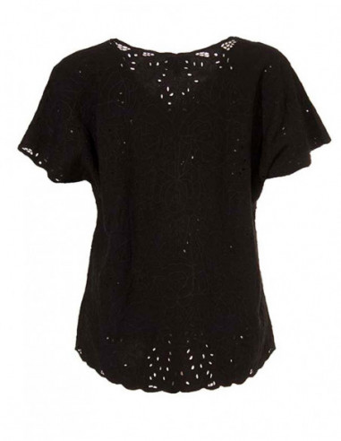 Chemisier viscose Brodé uni Manches courtes