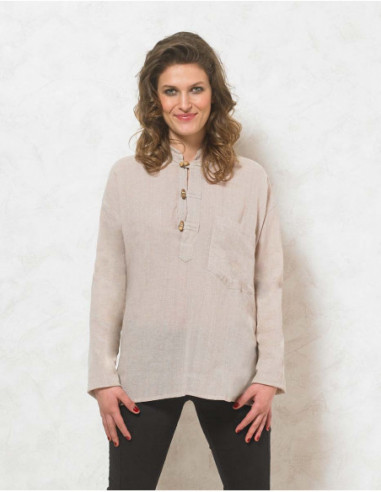 Cotton gent blouse with long sleeves