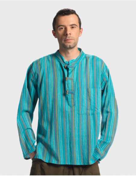 chemise homme rayée ethnique