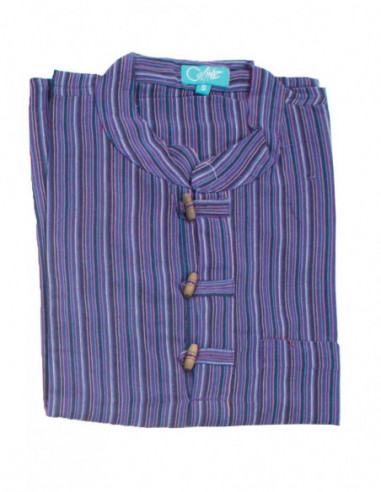 chemise homme rayée ethnique Marine