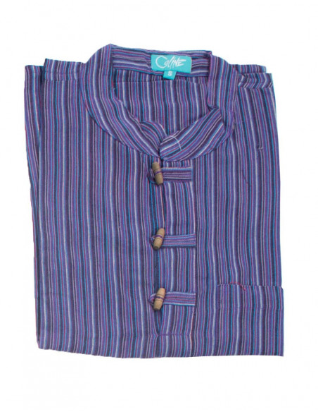 chemise homme rayée ethnique Marine