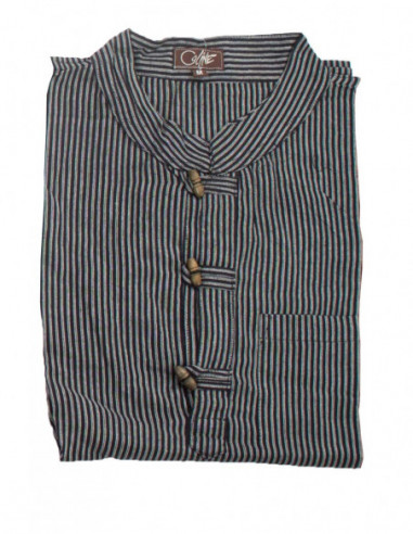 chemise homme rayée ethnique noire