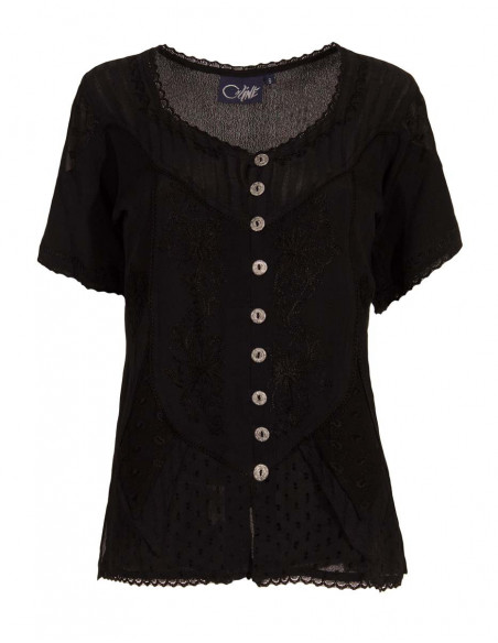 Rayon mosscrepe blouse with short sleeve