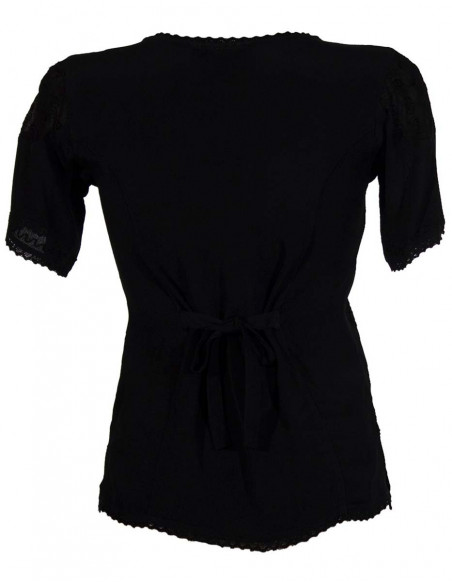 Rayon mosscrepe blouse with short sleeve