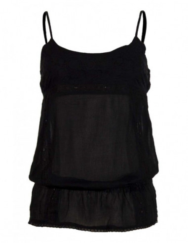 Top élégant brodé noir