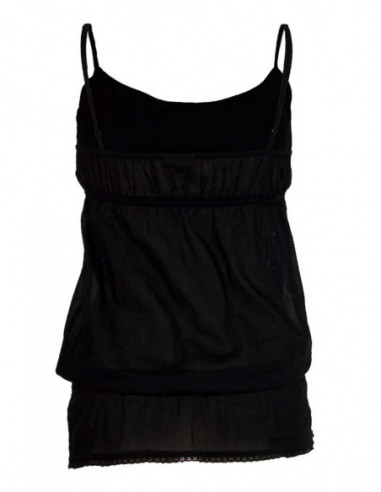 Top femme élégant brodé noir