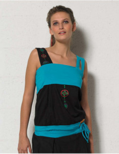 Débardeur femme coton bicolore