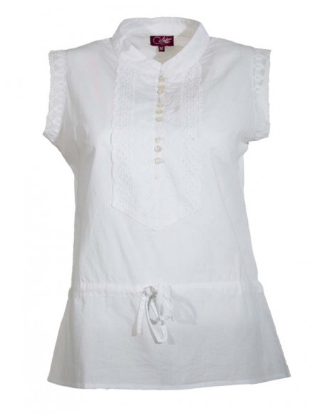 Chemisier Blanc Brodé ELISA CAVALETTI Taille S 36/38 - Coton Stretch Made In Italy