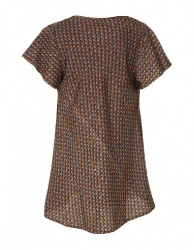 Blouse femme polyester manches courtes noire