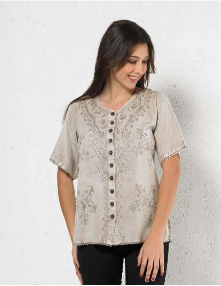 Chemisier femme Viscose Brodé