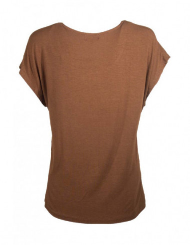 Dos uni marron de blouse originale à imprimé africain pour femme