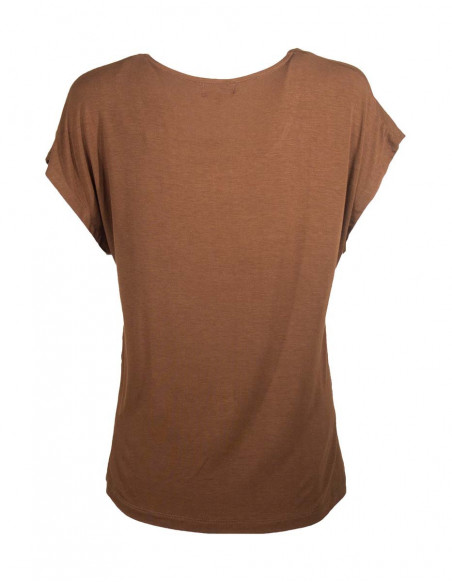 Dos uni marron de blouse originale à imprimé africain pour femme