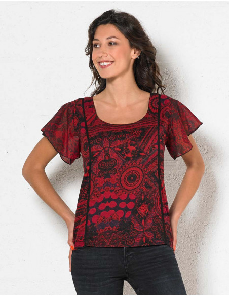 Chemisier femme Coton Voile Double Manches