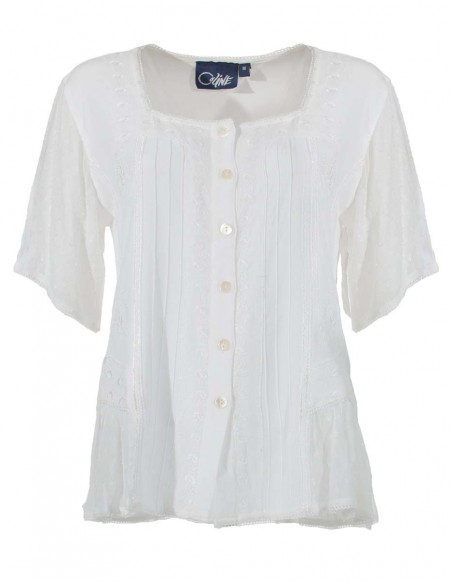 Short sleeve lace blouse