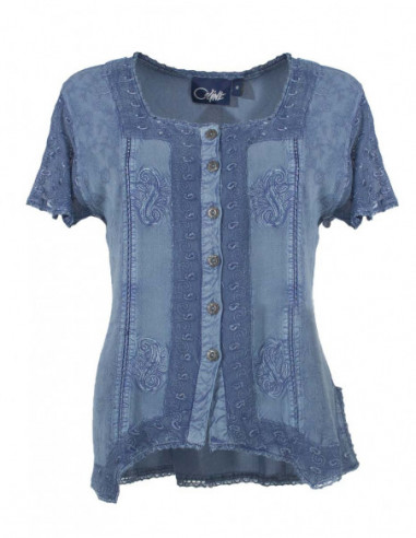 Chemisier femme viscose manches courtes voile