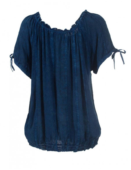 Blouse viscose imprimée jean