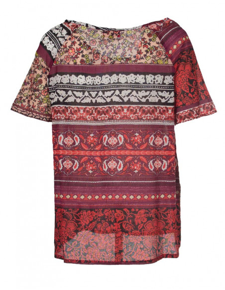 Cotton voile blouse with short sleeves