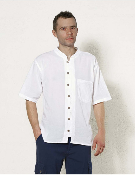 chemise pour homme manches courtes couleur unie