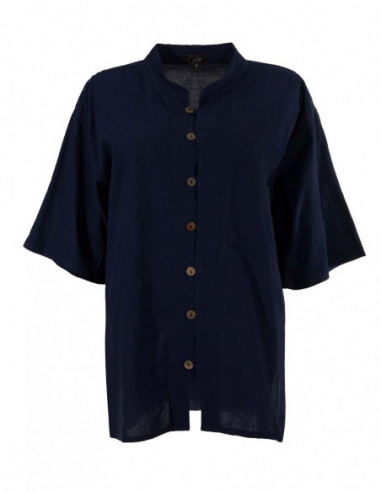 chemise à boutons unie marine pour homme