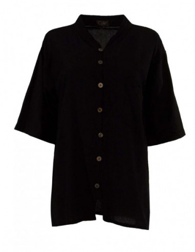 chemise à boutons unie noire pour homme