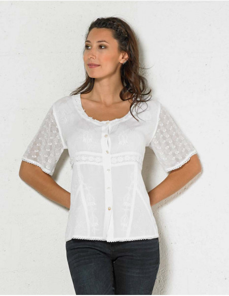 Chemisier femme viscose manches courtes