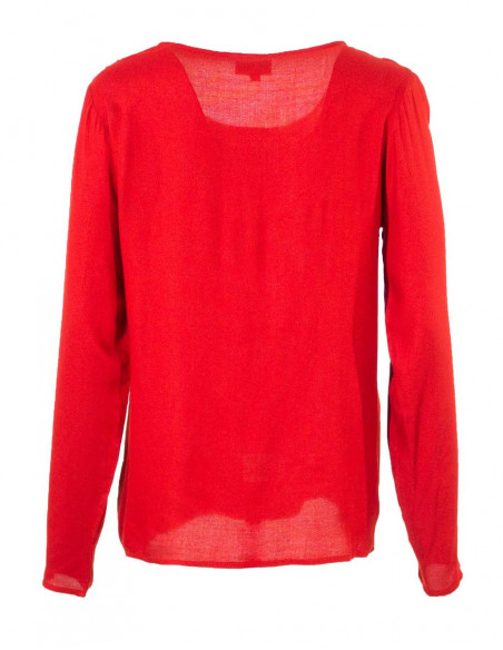 Chemisier femme viscose brodé fleurs