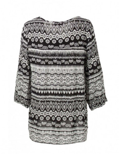 Black and white ethnic blouse