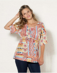 Blouse femme viscose type kimono