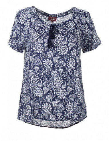 Blouse imprimé floral bleu