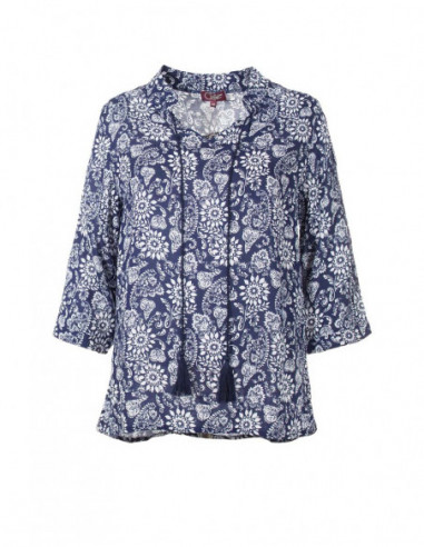 Blouse imprimé fleur bleu