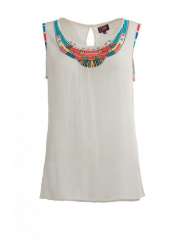 Débardeur africain chic bleu