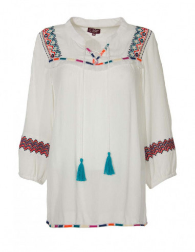 Chemisier femme viscose indien et tendance blanc