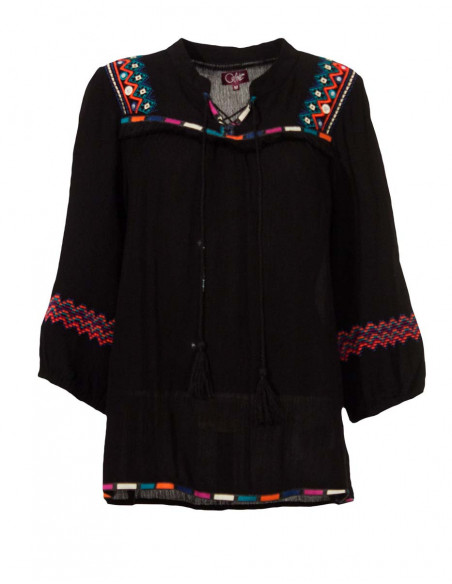 Chemisier femme viscose indien et tendance noir