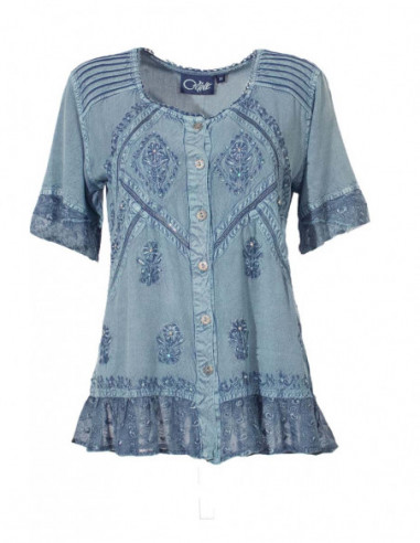 Embroidered flower blouse