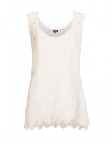 Chemisier brodé dentelle blanc
