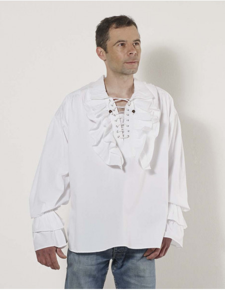 Chemise homme jabot mousquetaire médiéval
