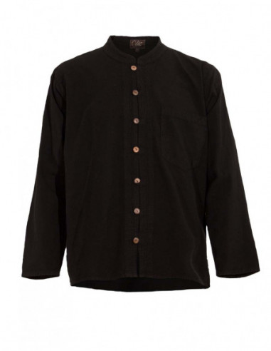 Chemise légère homme  en coton basique noire