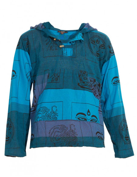 Sweat à capuche homme babacool à capuche Bleu en coton