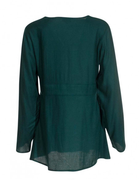 Embroidered long-sleeved women's blouse