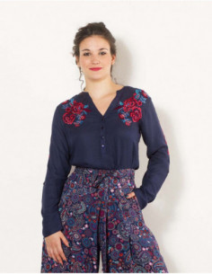Blouse à fleurs brodées