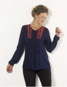 Blouse à motifs incas brodés