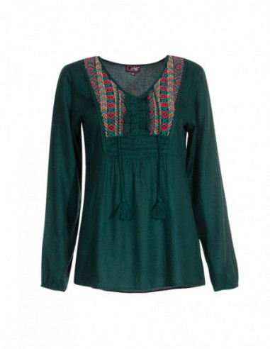 Blouse à motifs incas brodés