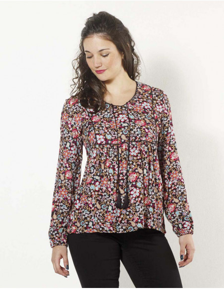 Blouse femme printannière à manches longues