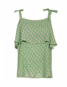 Ruffled top tied on the... 2