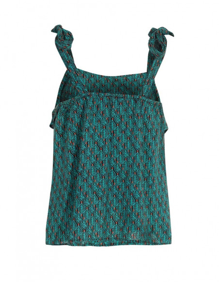 Ruffled top tied on the shoulders